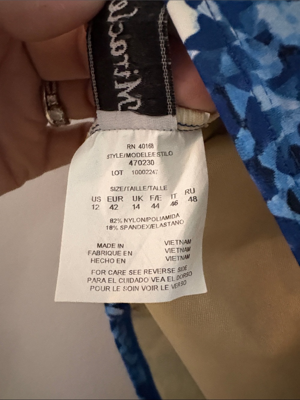 Miraclesuit Blue Mosaic Tankini Top - Picture 6 of 6